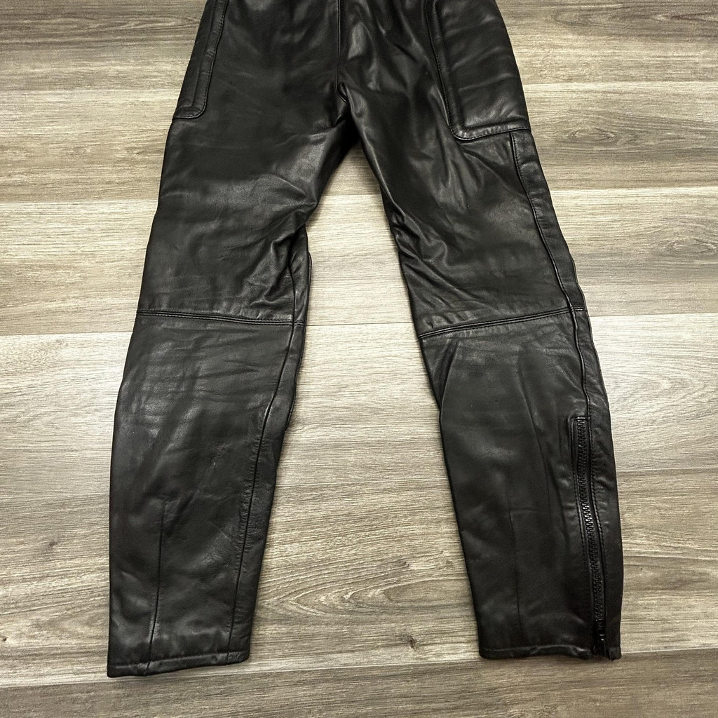 Vintage 80s Harley Davidson Hein Gericke Leather Pants Men 32 Black Padded Biker