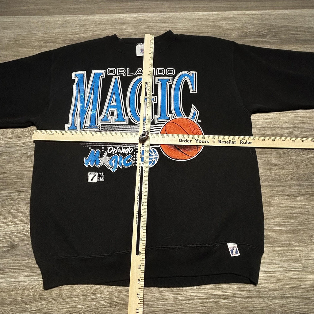 Vintage Orlando Magic Sweatshirt Mens Large Black NBA Basketball Logo 7 Shaq 90s