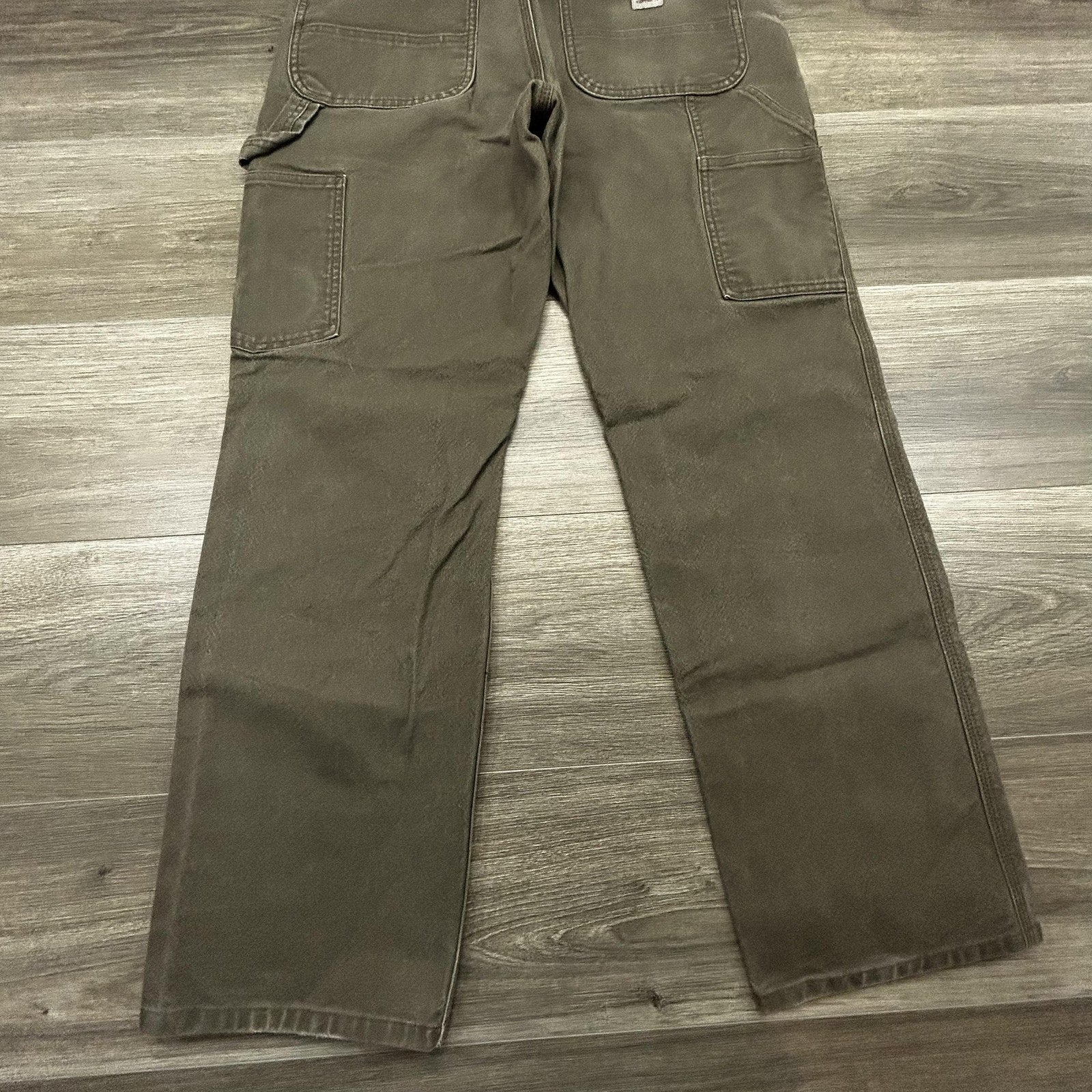 Carhartt Carpenter Pants Mens 32x30 Green Brown Rugged Flex Relaxed Fit BN3279