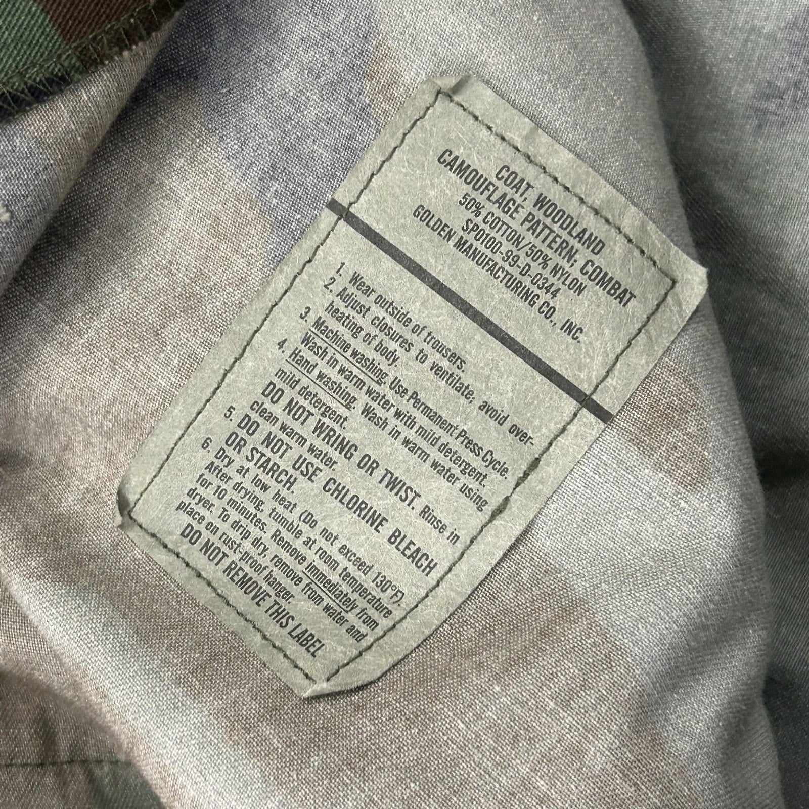 Vintage Army BDU Combat Coat Mens XLT Green Woodland Camo Military Jacket 90s