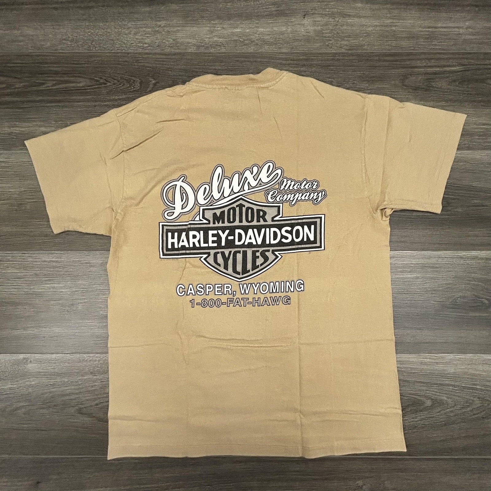 Vintage 90s Harley Davidson Shirt Mens Large Brown Single Stitch 1997 Made USA