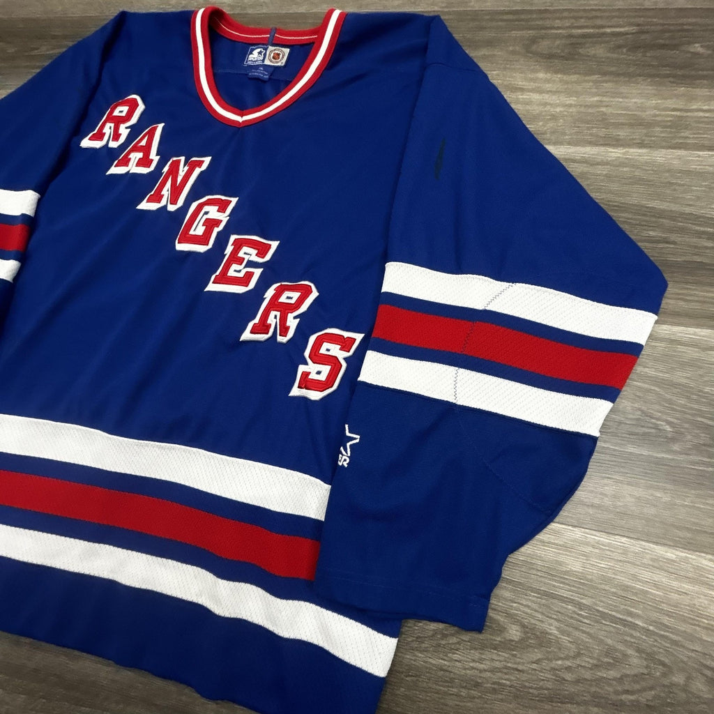 Vintage New York Rangers Jersey Mens XL Blue NHL Hockey Starter 90s Authentic