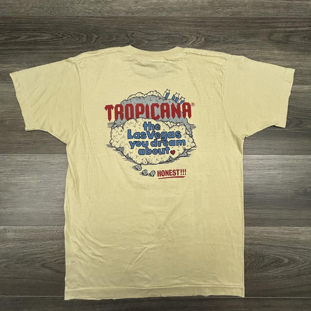 Vintage 80s Tropicana Las Vegas Shirt Mens Large Casino Faded Paper Thin USA
