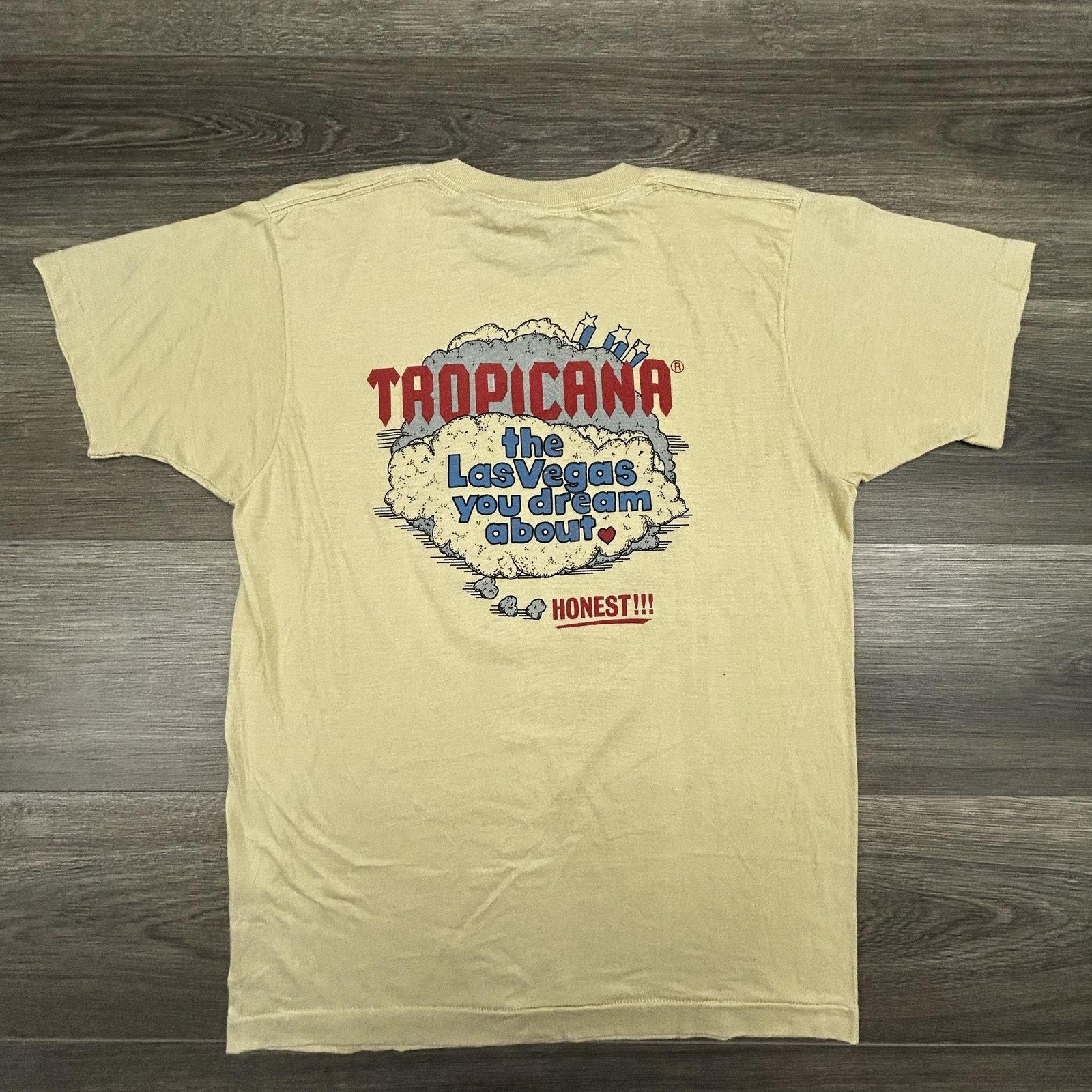 Vintage 80s Tropicana Las Vegas Shirt Mens Large Casino Faded Paper Thin USA