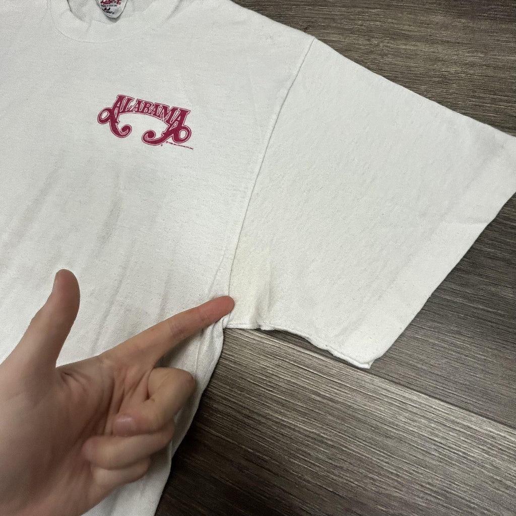 Vintage Alabama Shirt Mens Large White Pass It On Down Tour 1990 90s Made USA