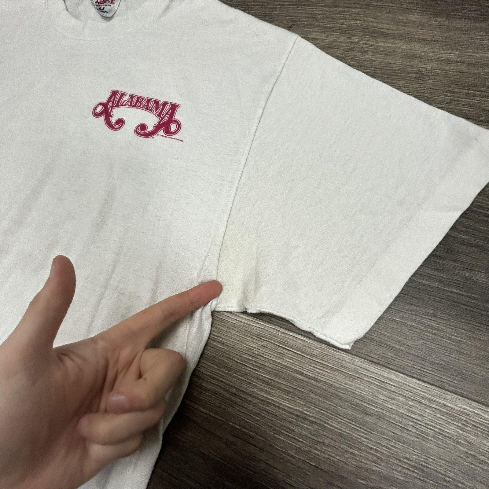Vintage Alabama Shirt Mens Large White Pass It On Down Tour 1990 90s Made USA