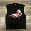 Vintage Harley Davidson Sleeveless Shirt Mens Large Black Eagle Made in USA 90s