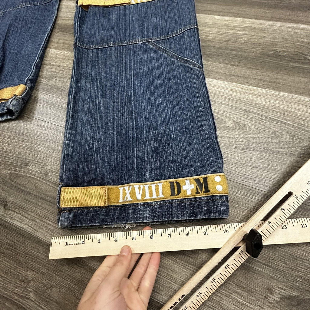 Vintage DTEK Girbaud Jeans Mens 36x32 Blue Baggy Flight Strap Denim Skater Y2K