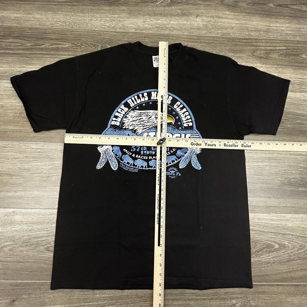 Vintage Sturgis Shirt Mens Large Black Single Stitch Eagle Motorcycle USA 1997
