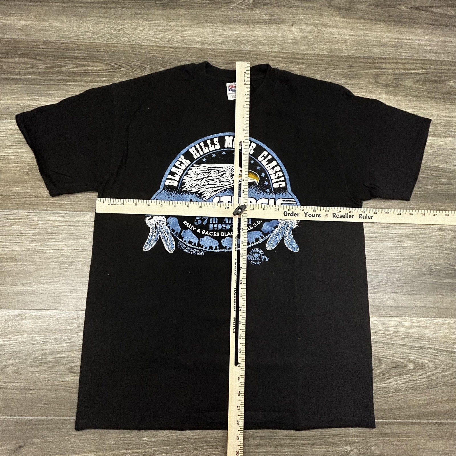 Vintage Sturgis Shirt Mens Large Black Single Stitch Eagle Motorcycle USA 1997