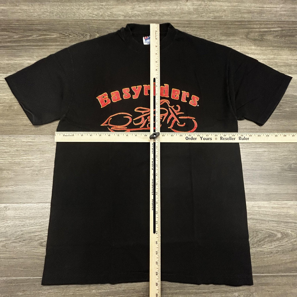 Vintage Easyriders Shirt Mens Large Black Faded Single Stitch Biker 90s USA 1994