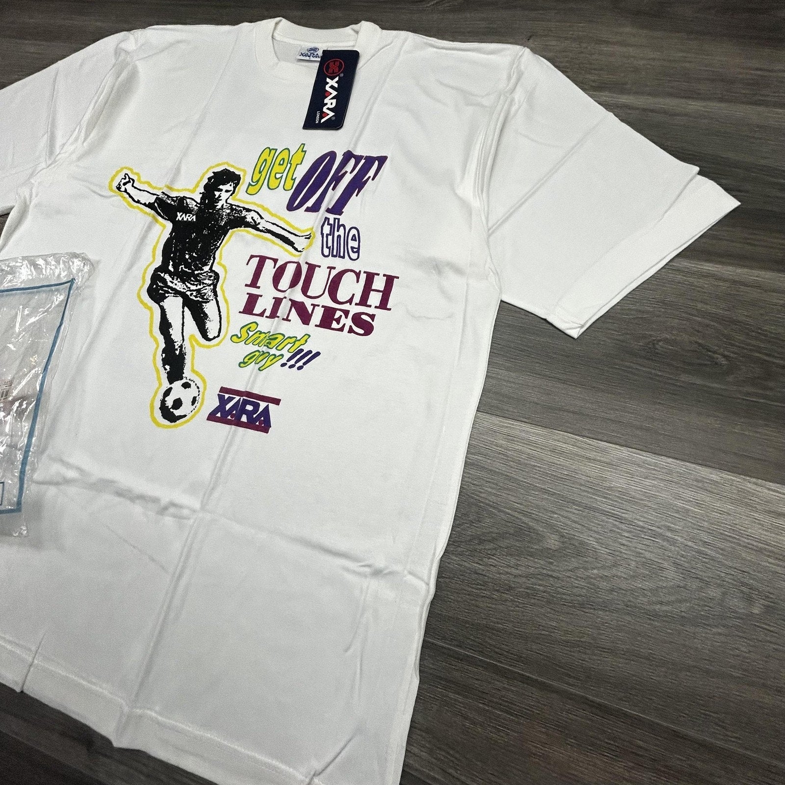 Vintage World Cup Shirt Mens Large White Xara Soccer Trash Talk Deadstock 90s