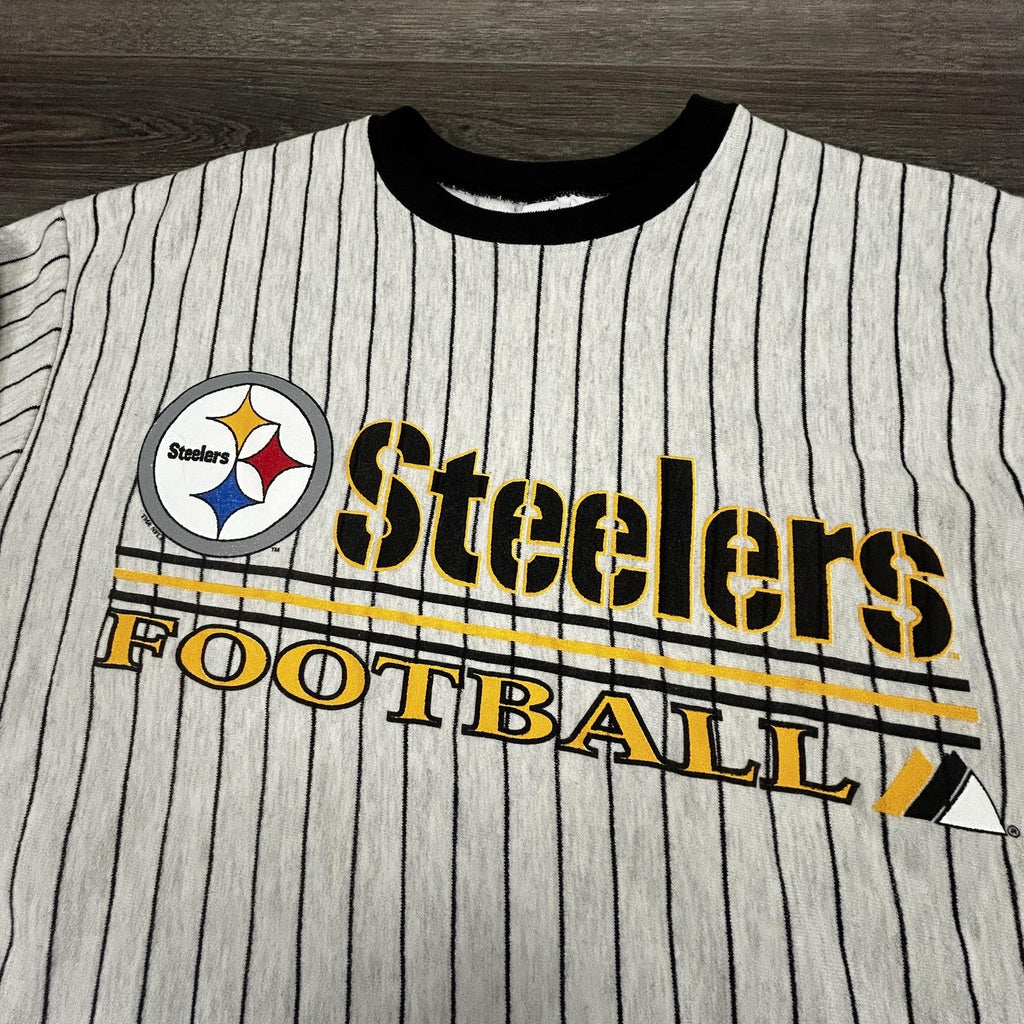 Vintage Pittsburgh Steelers Sweatshirt Mens Large Gray NFL Football Majestic USA