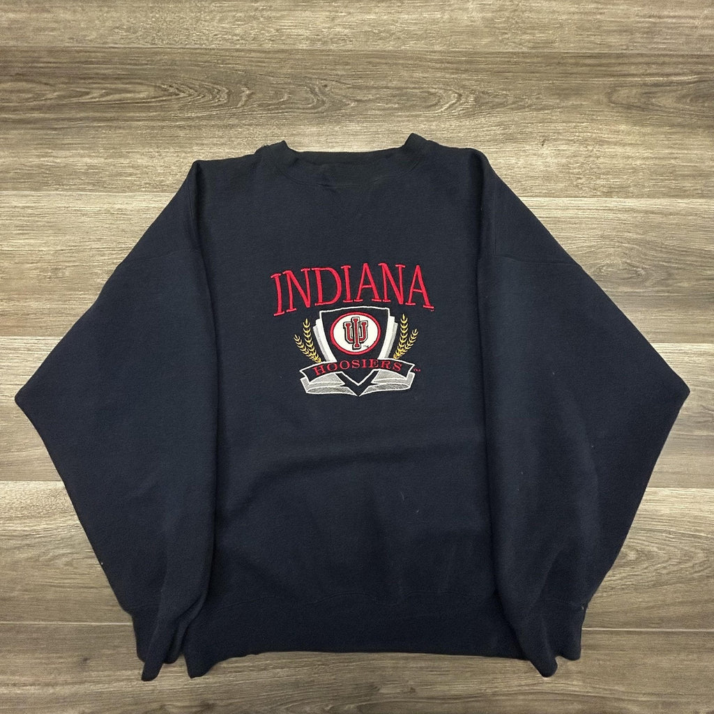 Vintage Indiana Hoosiers Sweatshirt Mens XL Navy Blue NCAA Basketball 90s