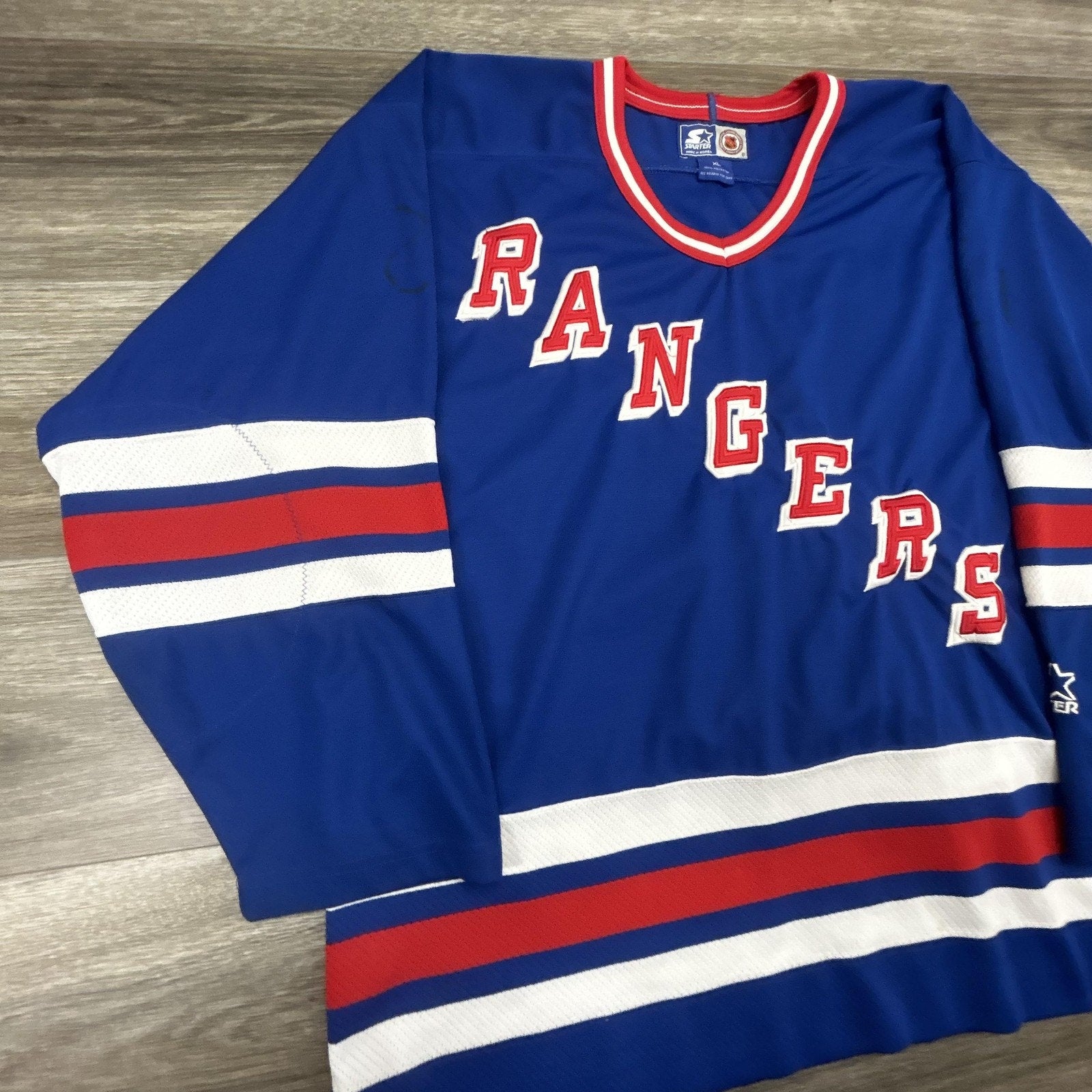 Vintage New York Rangers Jersey Mens XL Blue NHL Hockey Starter 90s Authentic